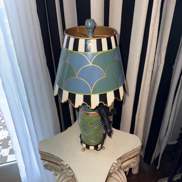 New MACKENZIE CHILDS MADRAS Table Lamp Sold Out HTF Rare No Box Courtly Stripes - Picture 6 of 16